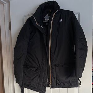 K-Way Black Jacket with tie waist